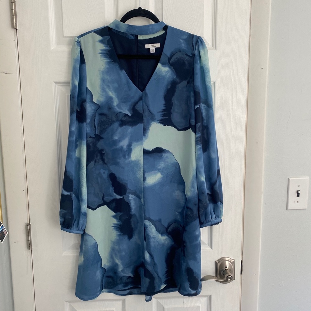 H by Halston blue choker dress